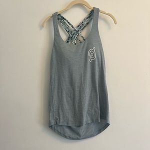 PELOTON Lululemon Slay The Studio 2-In-1 Tank - Heathered Blue Cast - 4